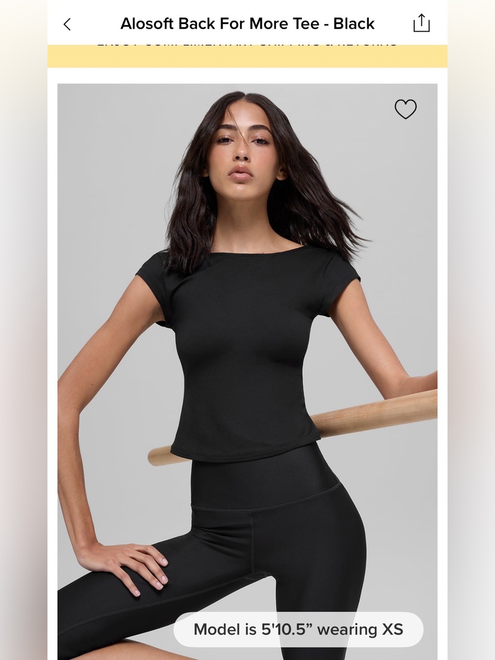ALO Yoga Alosoft Back For More Tee - Black, Large